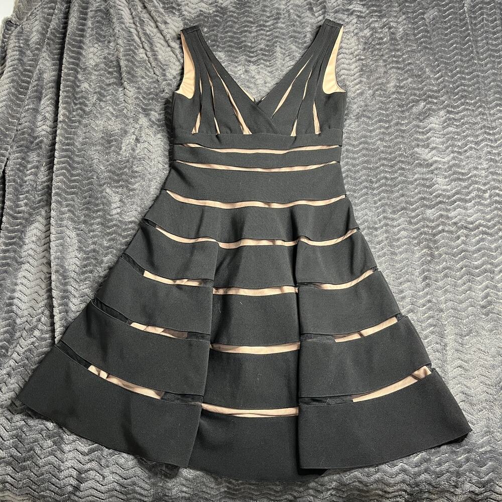 JS Collections Size 4 Fit & Flare Cocktail Short Dress black